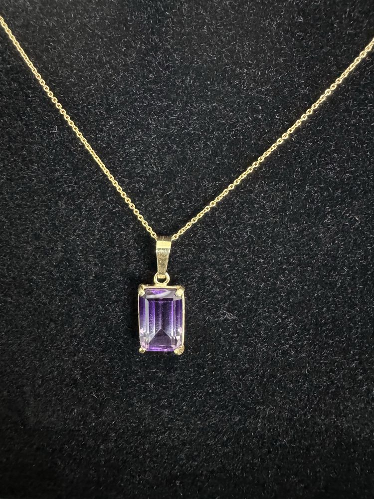 Colar com pendente ametrino ouro 18k