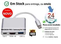 Adaptador Tipo C | 3 em 1 | HDMI 4K | USB 3.0 | USB-C