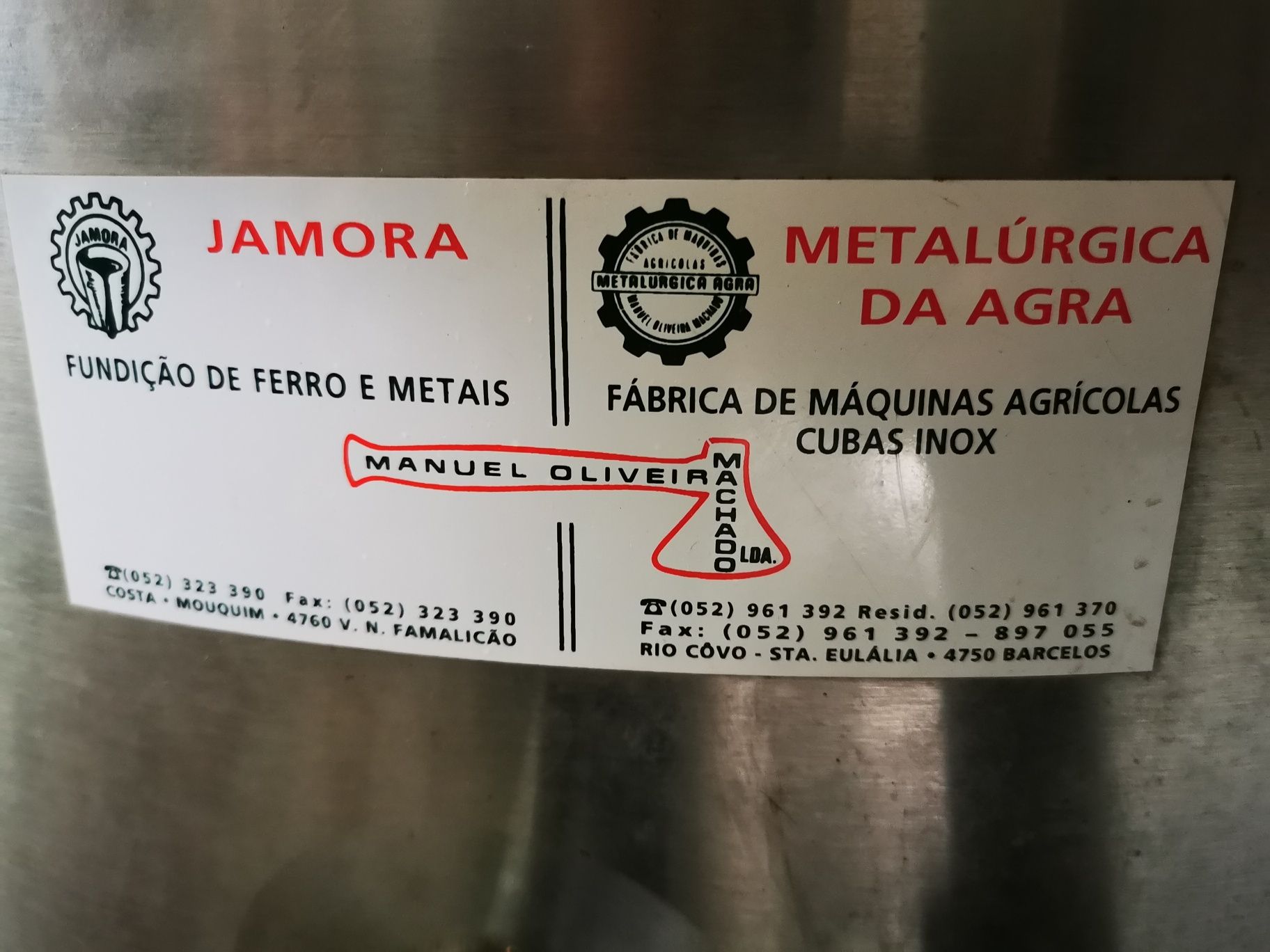 Cuba em inox de 250L