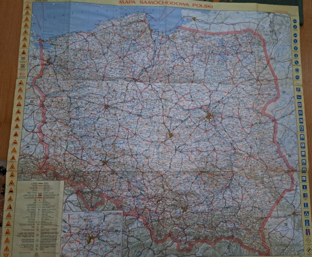 Mapa Samochodowa Polski Z 1975 Roku – Historyczna