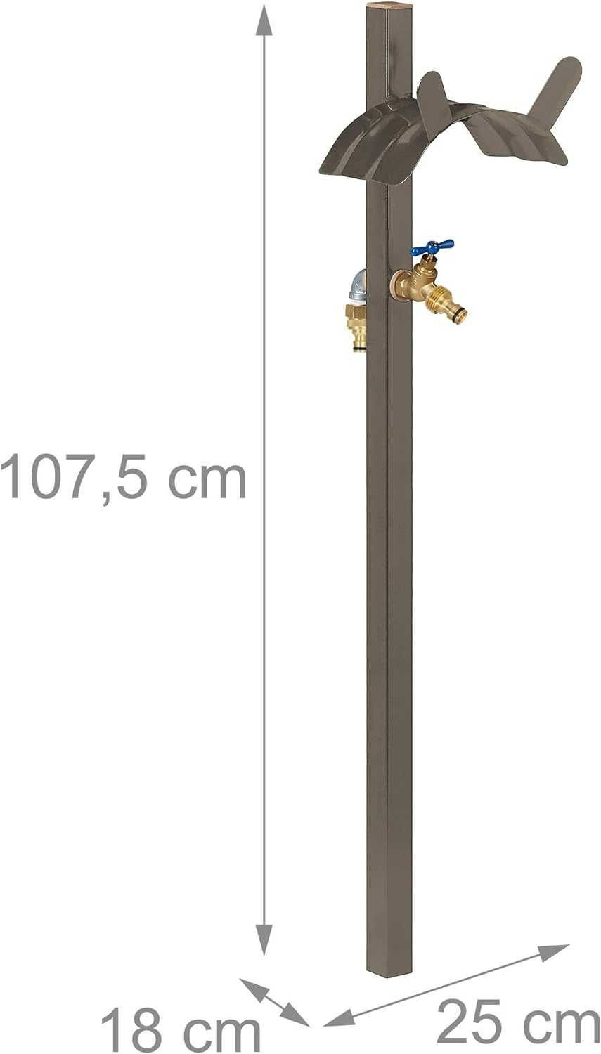 3R132 -50% przyłącze wody z uchwytem 2x 1/2" stojak na wąż ogrodowy