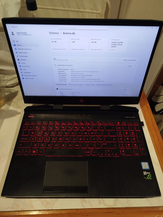 Portátil Omen HP GTX 1060 + headset e mouse RAZER