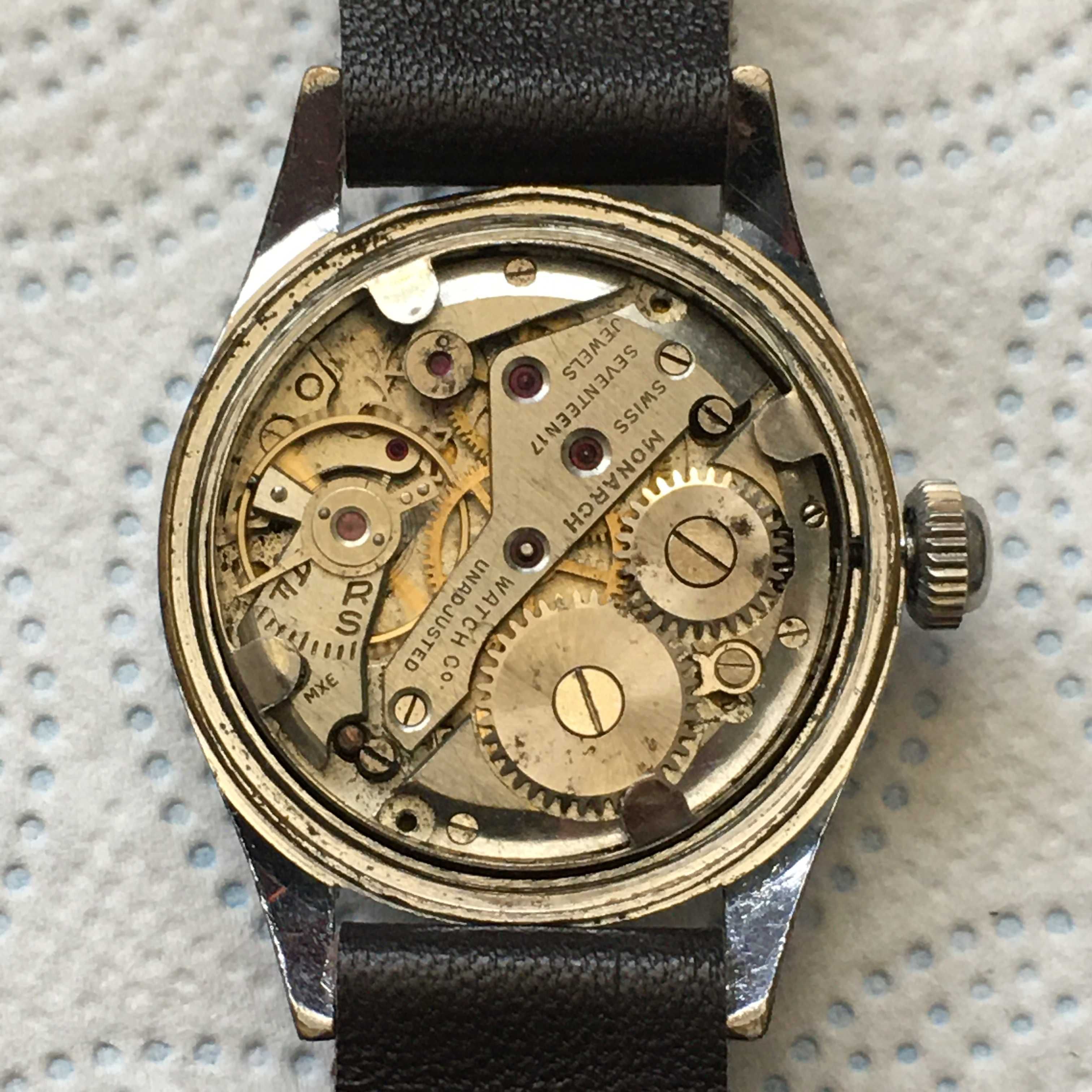 Męski zegarek vintage MONARCH De Luxe 17j sprawny bez serwisu