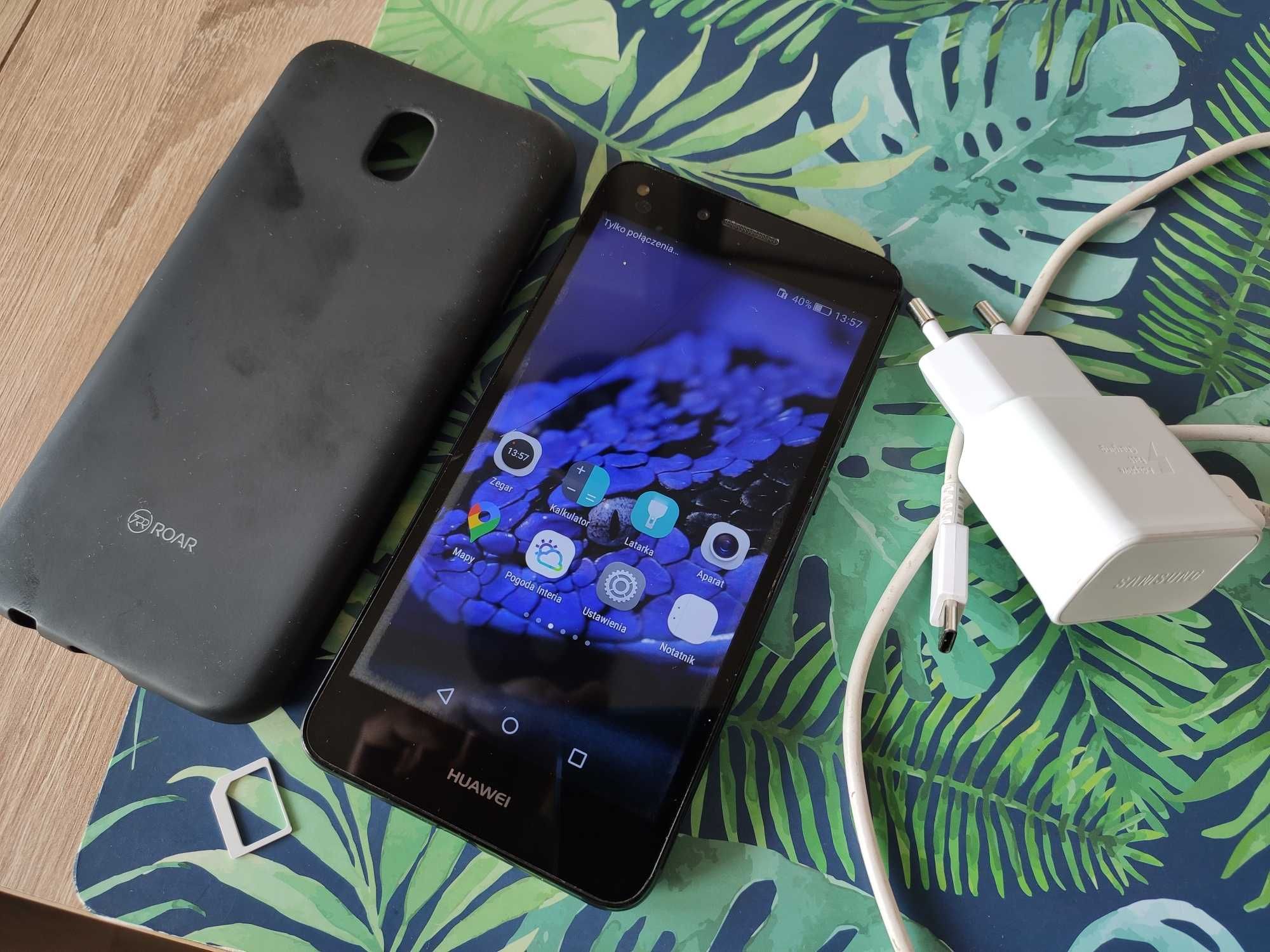 Huawei CUN-L01 - stan db z ładowarką i etui oraz pokrowcem zamykanym
