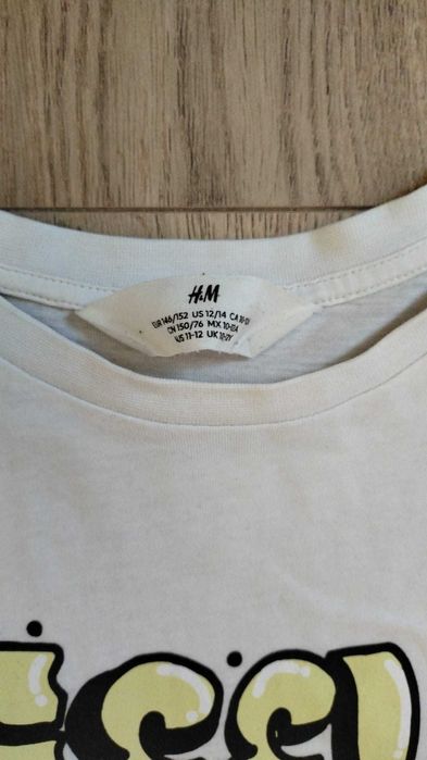 Bawełniana dziewczęca koszulka H&M rozmiar 152