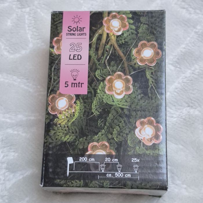 Lampki solarne Kwiaty ogrodowe 25 LED  5M Girlanda