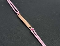 Srebrna bransoletka na sznurku różowa 925 1g 19cm