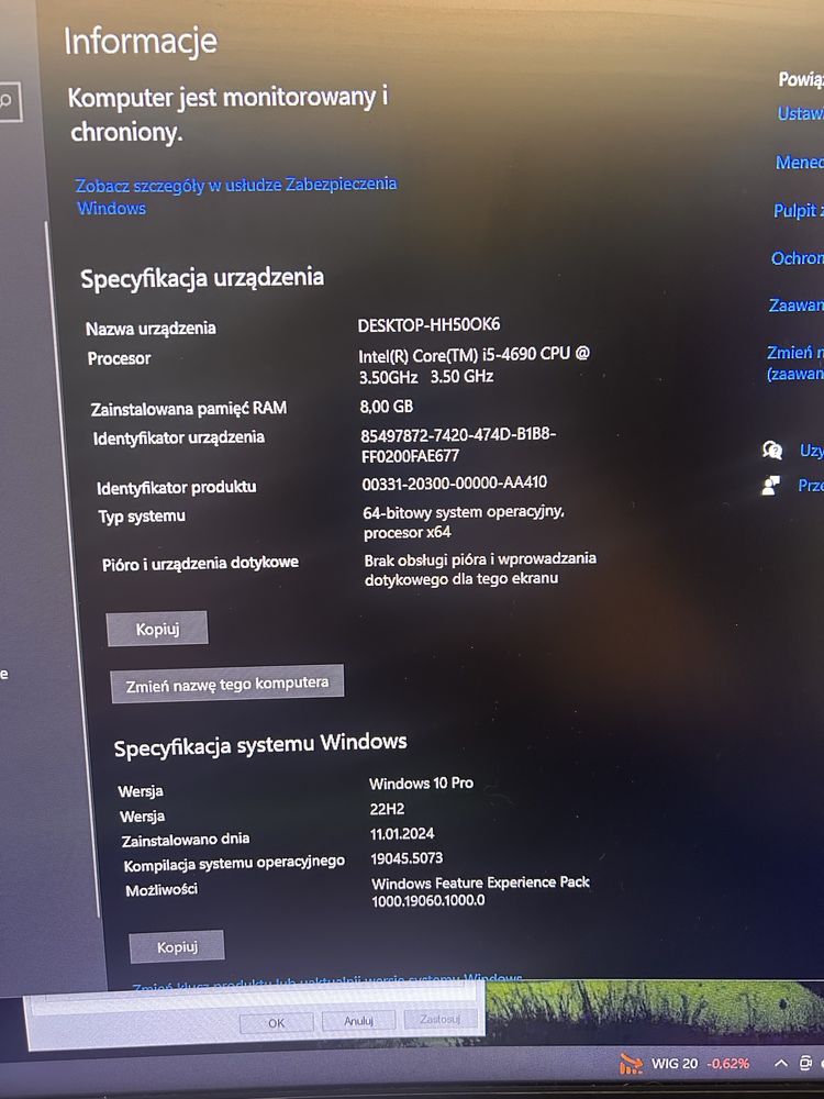 Komputer stacjonarny mozliwość sprzedania na części.