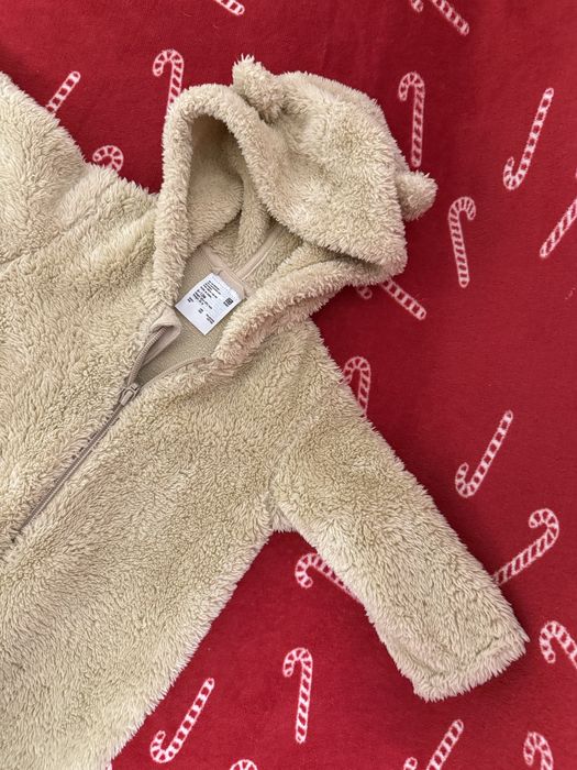 Теплий плюшик на флісі 6-12 м комбінезон осінь зима