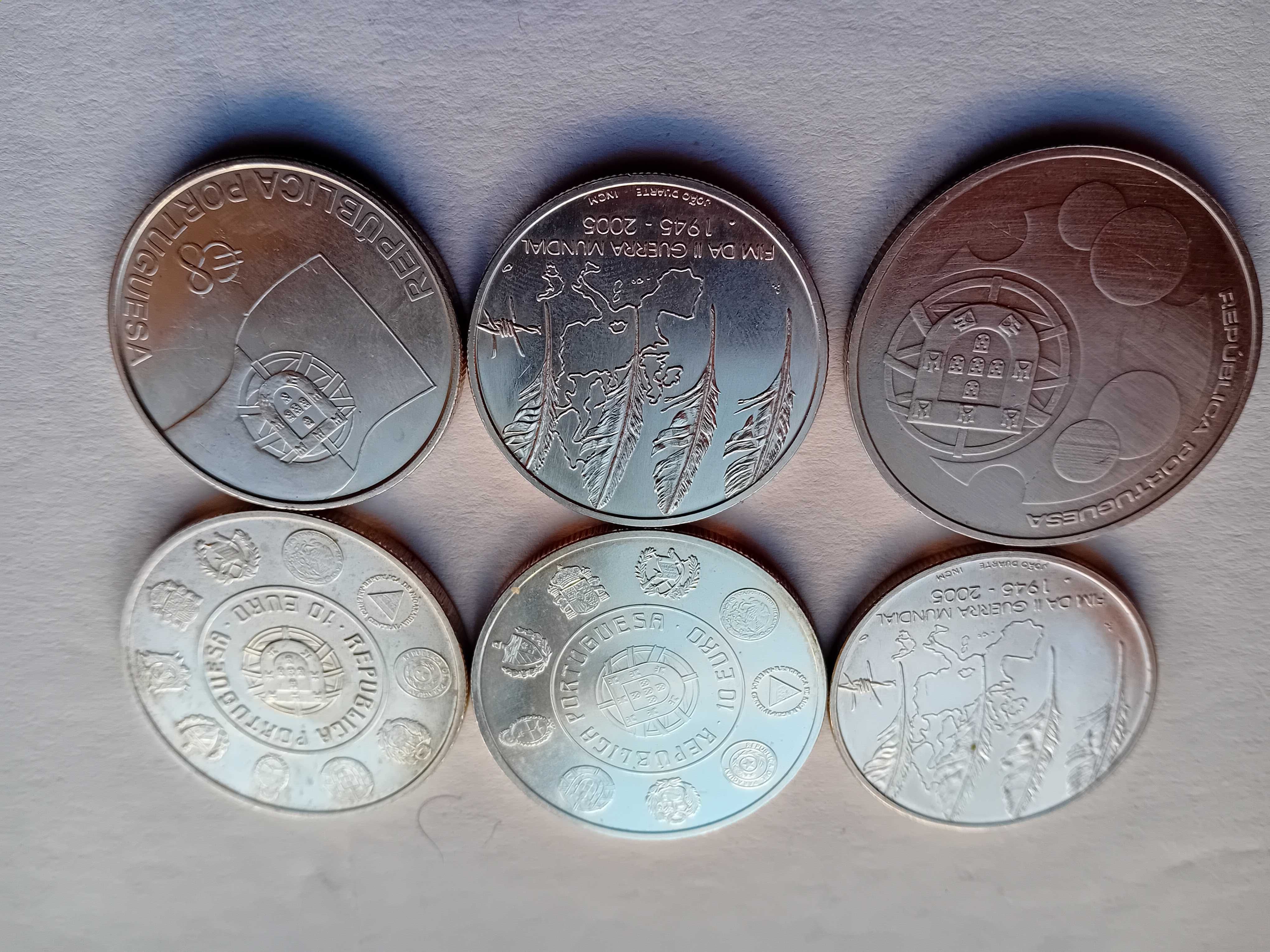 12 moedas de 8 e 10€ prata,  novas ver fotos