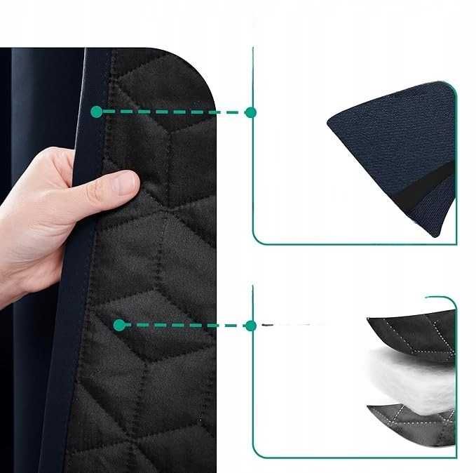 Deconovo 100% Zasłony Zaciemniające Gruba Kurtyna Ochrona Przed Zimnem