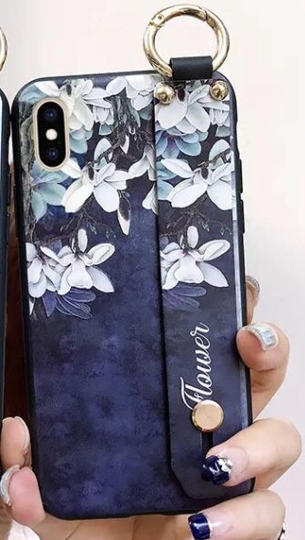 Case Etui Obudowa do Telefonu iPhone 7, 7Plus, 8 Flower Fiolet Rączka