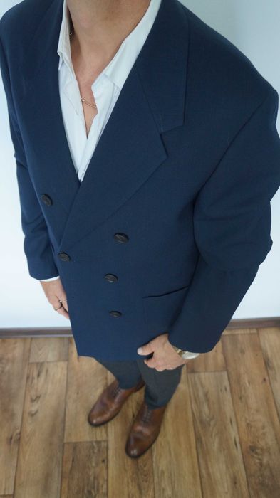 Marynarka Dwurzędowa Zara Rozmiar 50 180/100 Kolor Granatowy