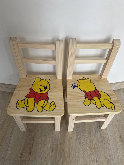 Krzesełko z oparciem drewniane dla dzieci myszka miki psi patrol