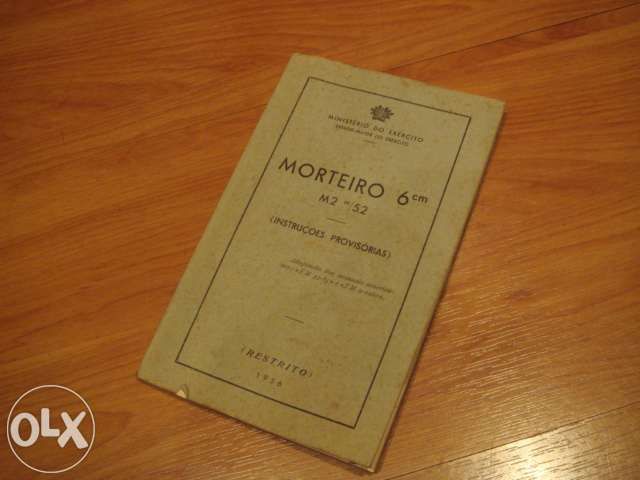 livro 1956 minist. exercito- instruçoes manuseio morteiro c/estampas