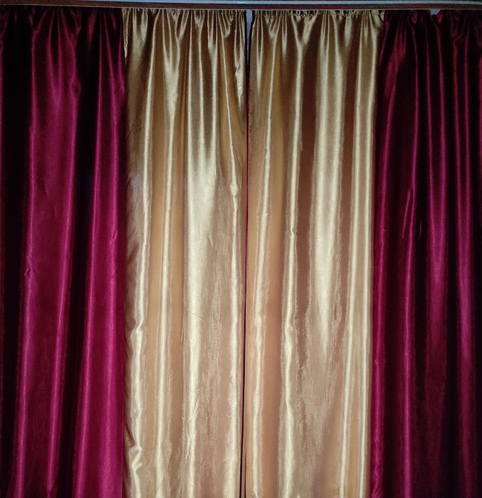 Штори атласні з ламбрикеном