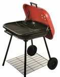 GRILL NA KÓŁKACH Z POKRYWĄ węglowy przenośny ogrodowy  + RUSZT 3681