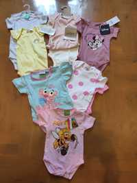 9 sztuk body nowe niemowlęce dla dziewczynki rozm 62-74