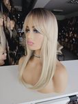 Długi topper damski mix blond refleksy 55 cm z grzywką Julia