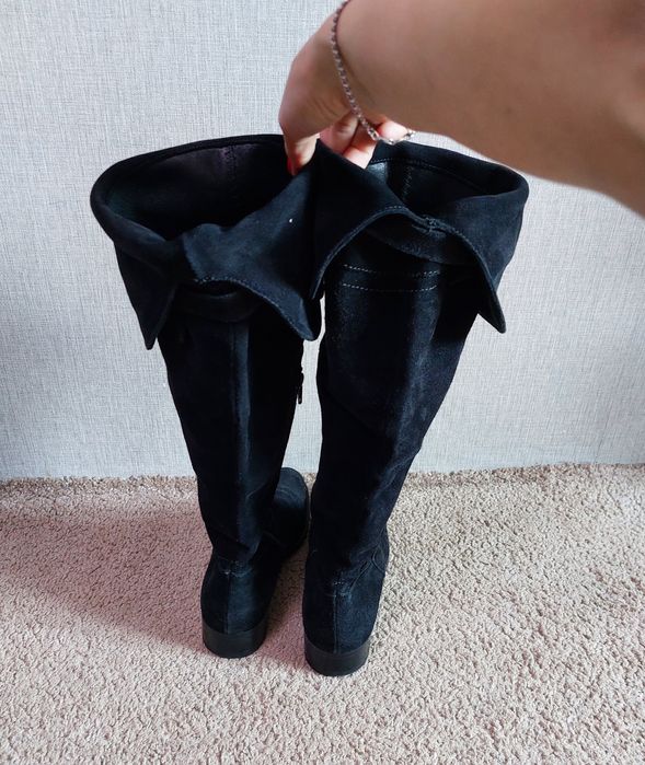 Замшевые осенние сапоги ботфорты Lavorazione Artigiana. 38 р., 25 см.