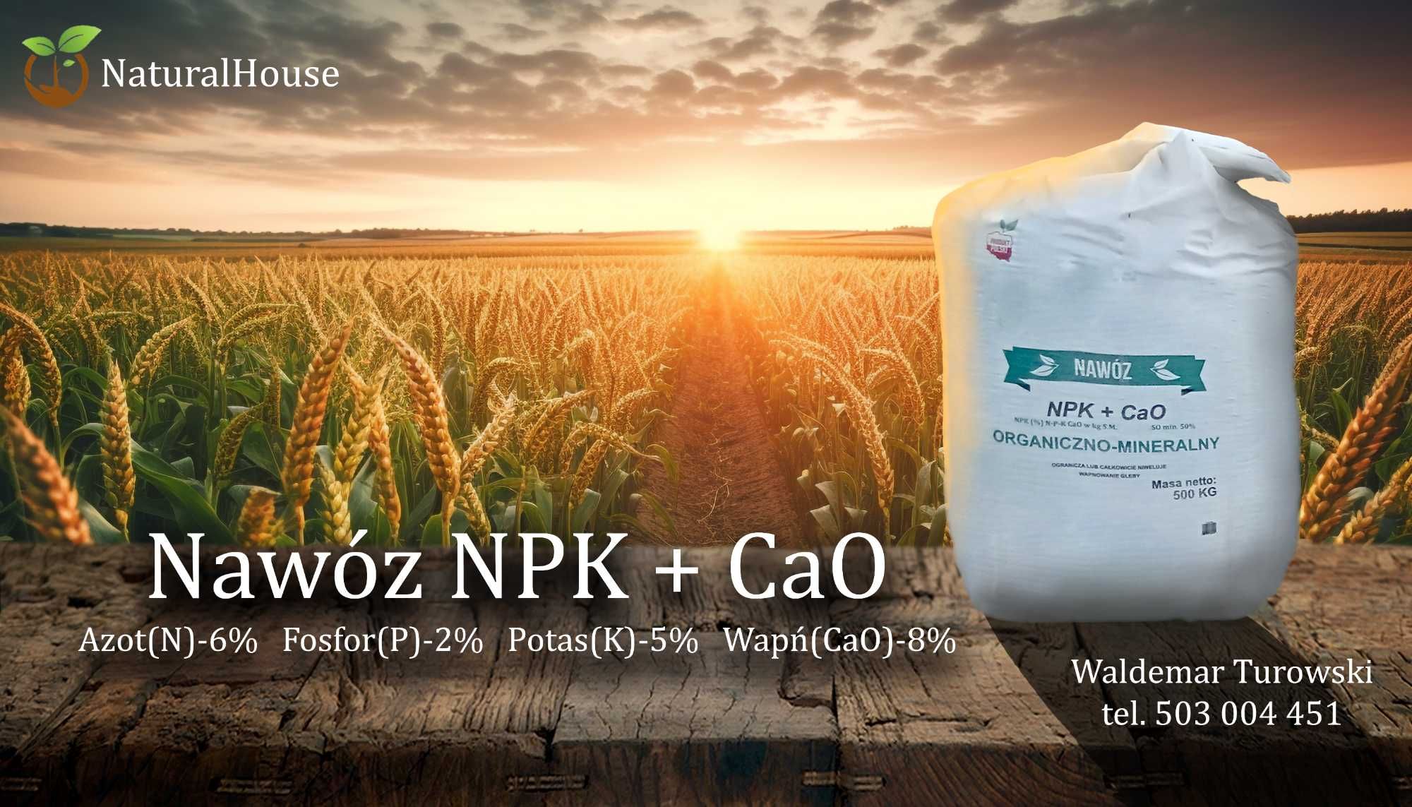 Nawóz NPK + CaO (Cu, Fe, Zn) Kukurydza - pszenica- rzepak