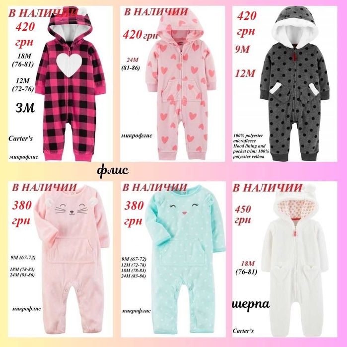 Человечек Картерс, флісовий чоловічок Carters, сліп, піжама 3М - 5Т