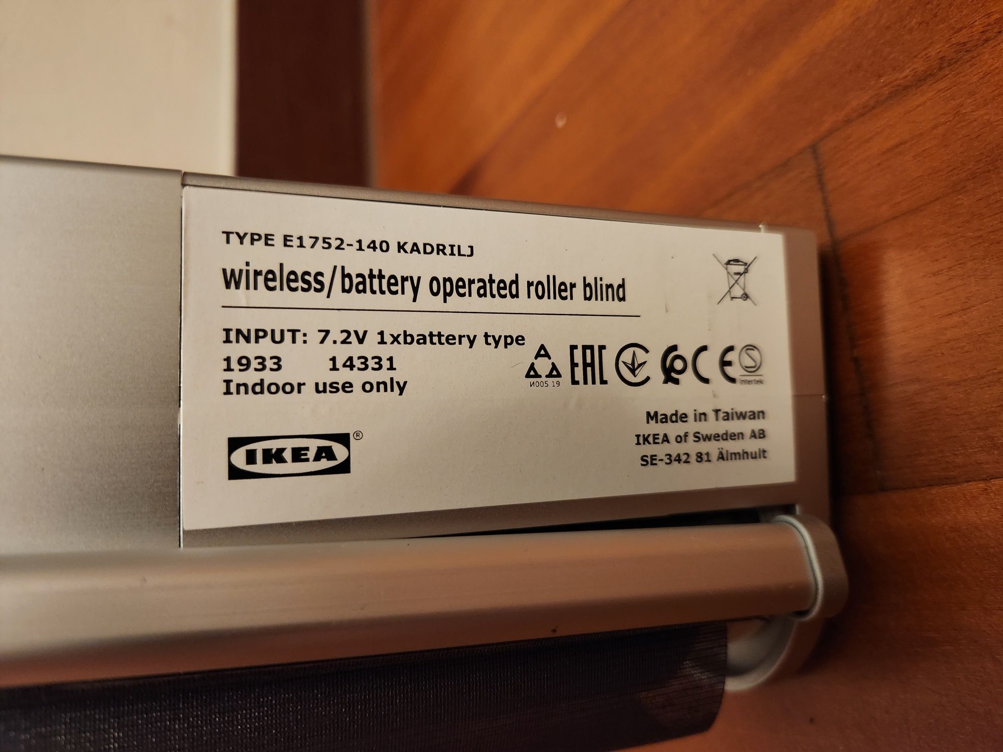 Estore de Correr Inteligente a Bateria Cinza 140x195 cm IKEA KADRILJ