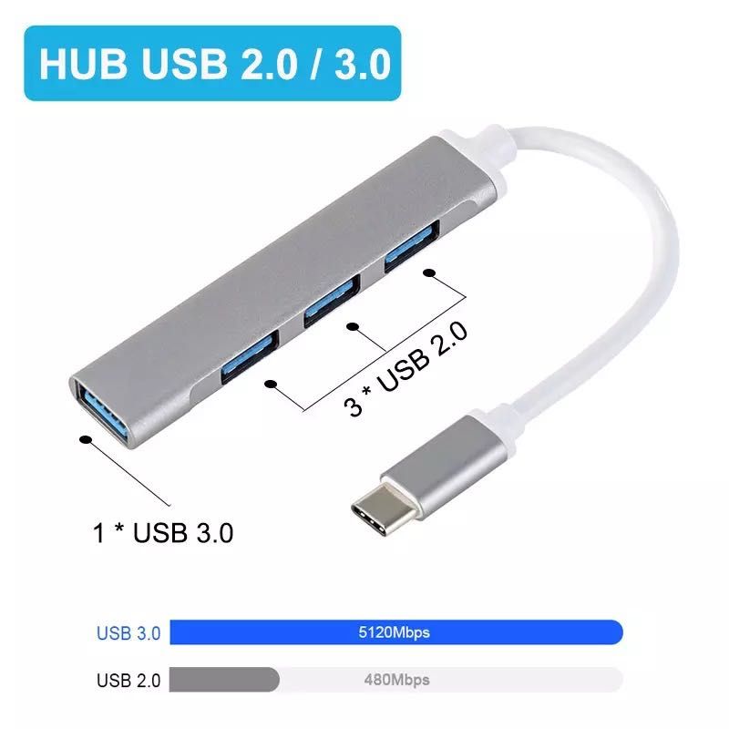 USB hub type C 3.0. ЮСБ хаб 3.0 на 4 входа.