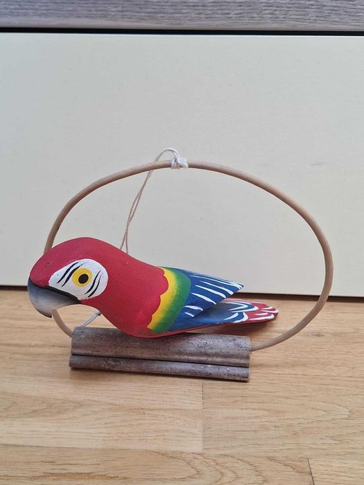 Ozdoba papuga ręcznie malowana