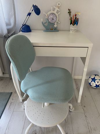 Krzesło dzieciece biurowe obrotowe Vimund ikea i biurko
