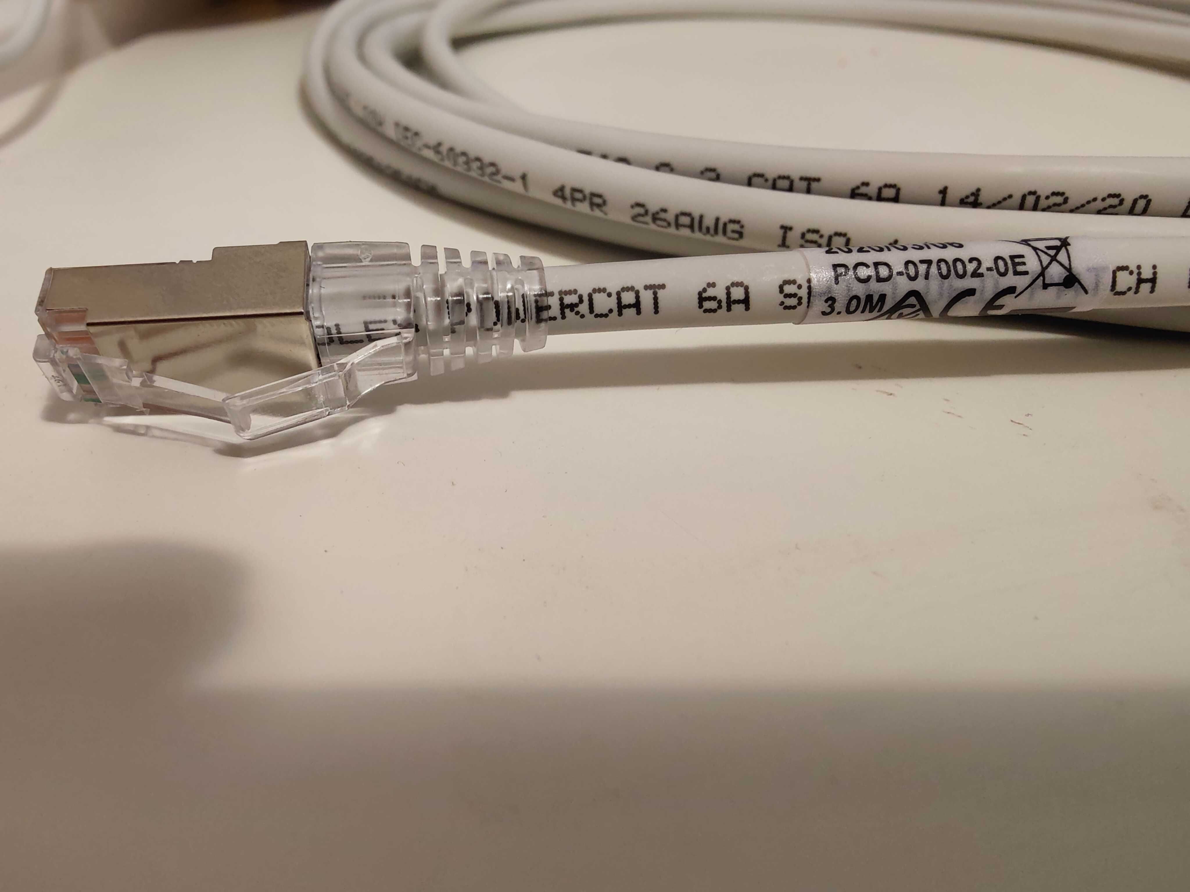 Kabel Molex Powercat 6A 4PR LAN 3m patch cord RJ45 U/FTP sieciowy kros