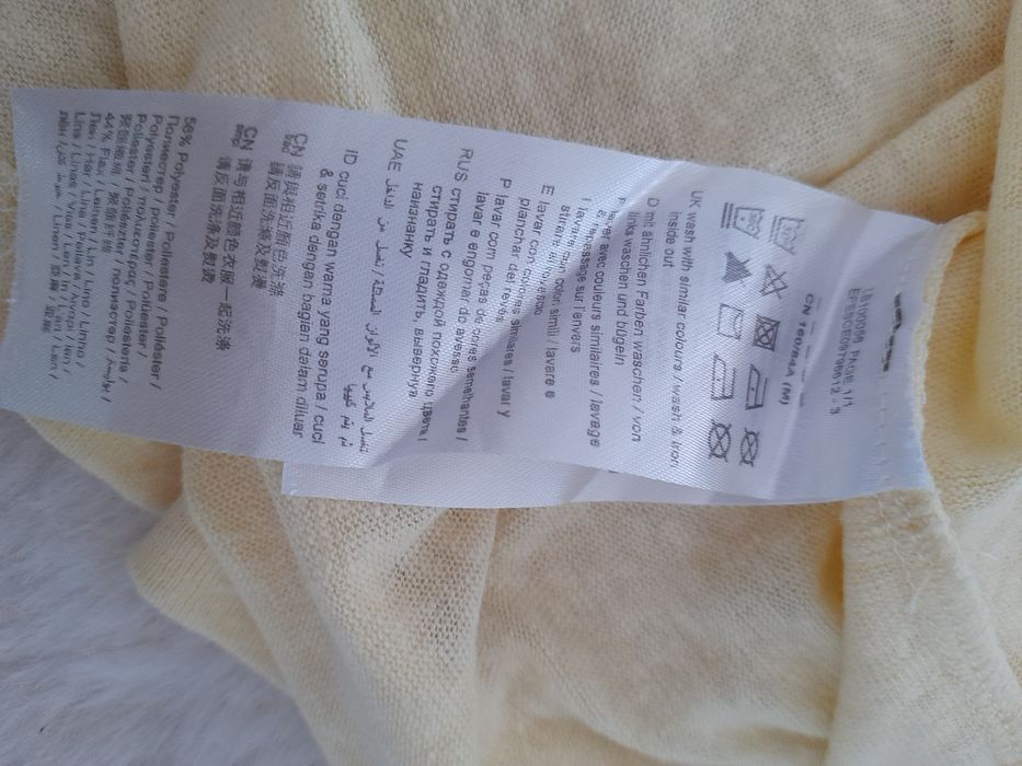 Bluzka delikatna cytrynowa flex len  44%, rozmiar M / L