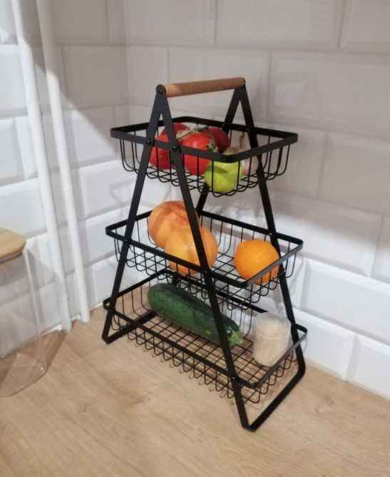 Stojak z koszykami na owoce warzywa do kuchni akcesoria 3 poziomy