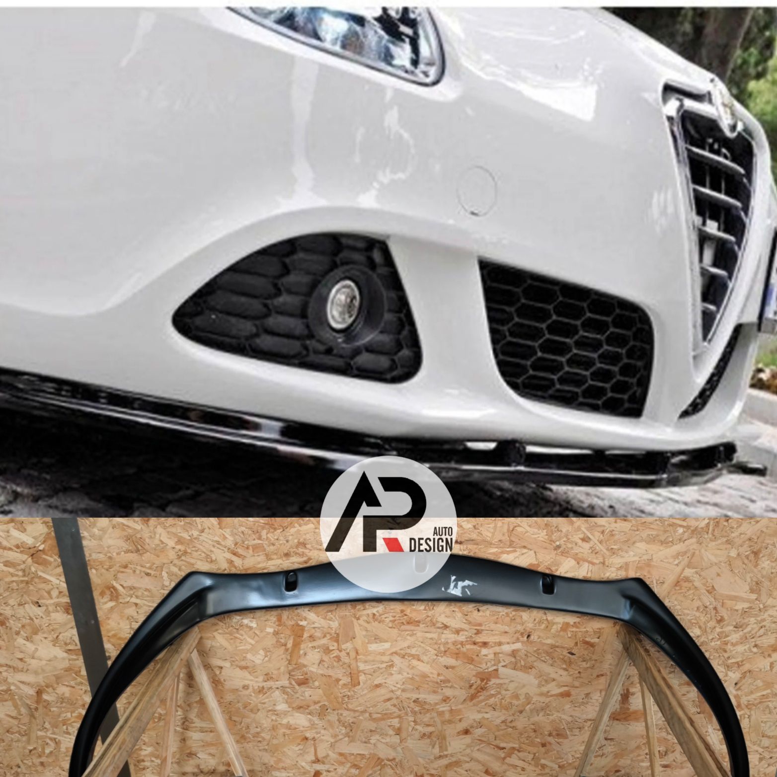 Alfa Romeo Giulietta Lip Lamina Frontal QV Preto brilhante