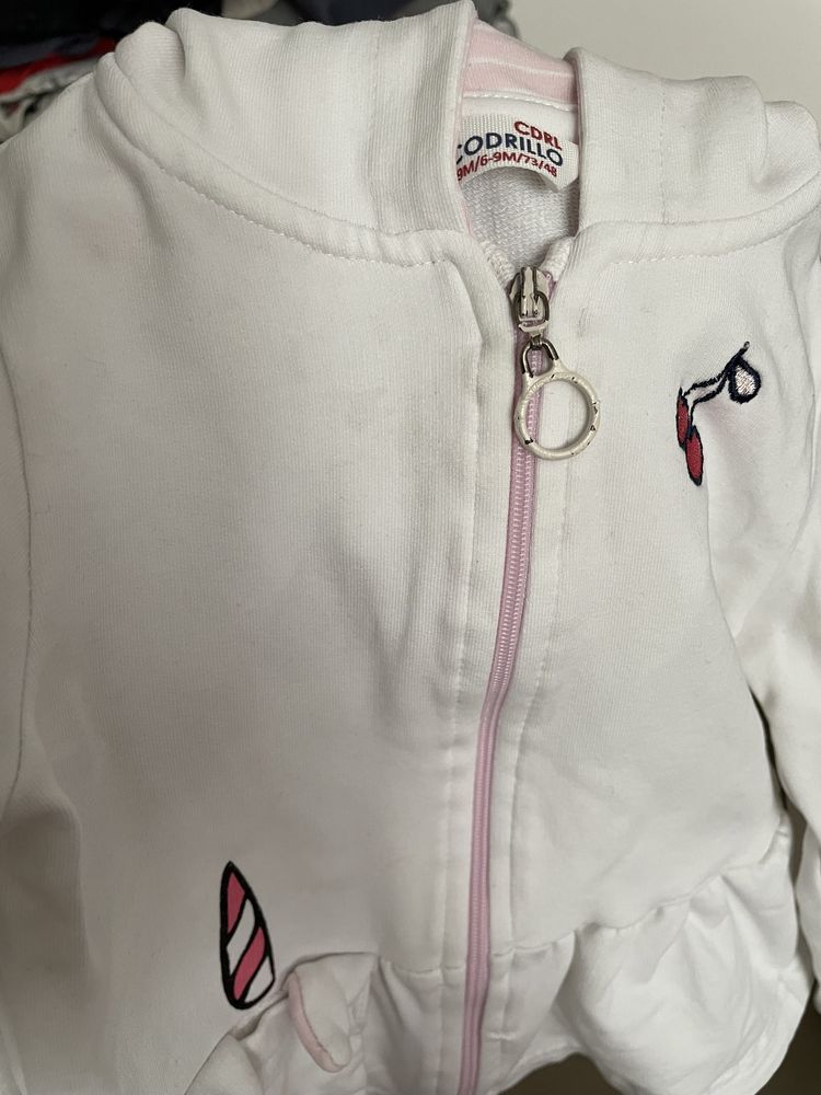 Biała rozpinana bluza Coccodrillo 74
