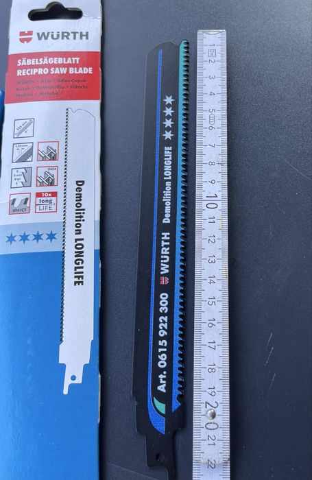 WURTH Brzeszczot do piły szablastej 4S do metalu 3szt._22,5cm