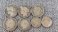 Francja srebrne monety franki Napoleon Ceres 7 szt