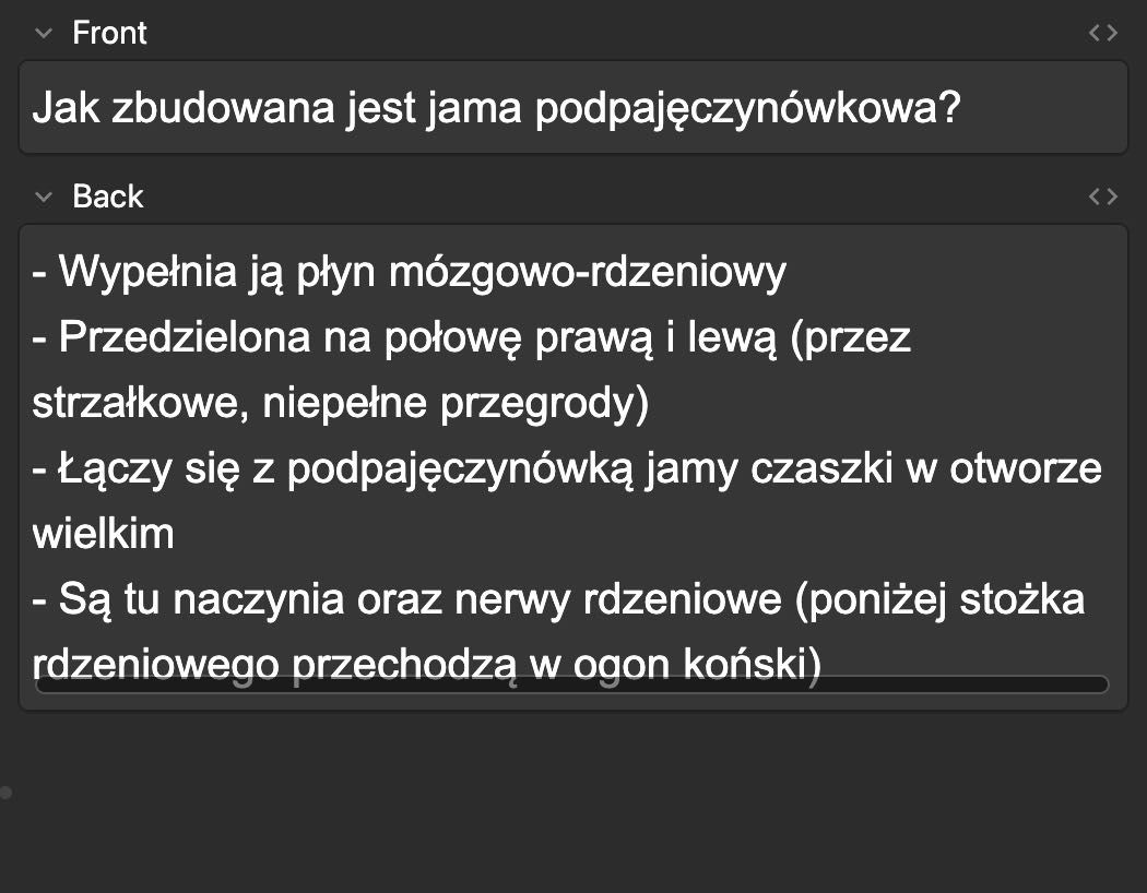 Fiszki ANATOMIA Grzbiet - schematy, pytania teoretyczne itd