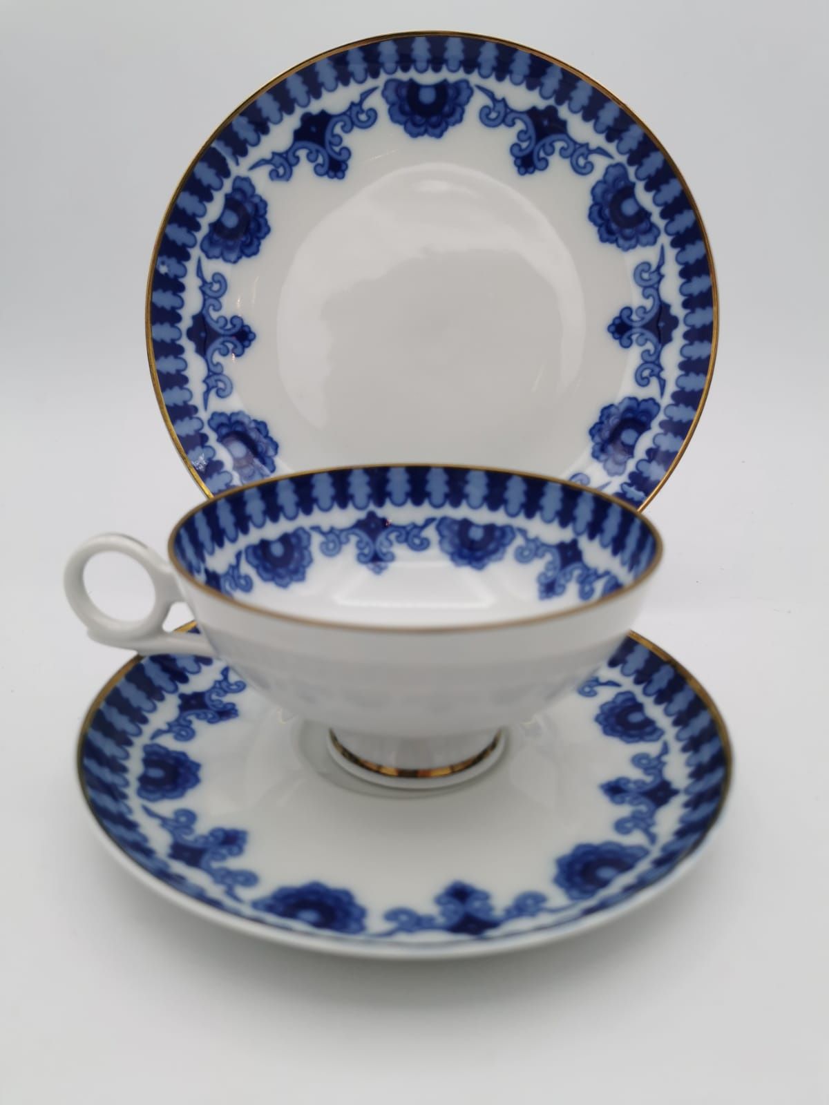 Porcelana Wallendorf TRIO ECHT KOBALT Porcelana Kobaltowa