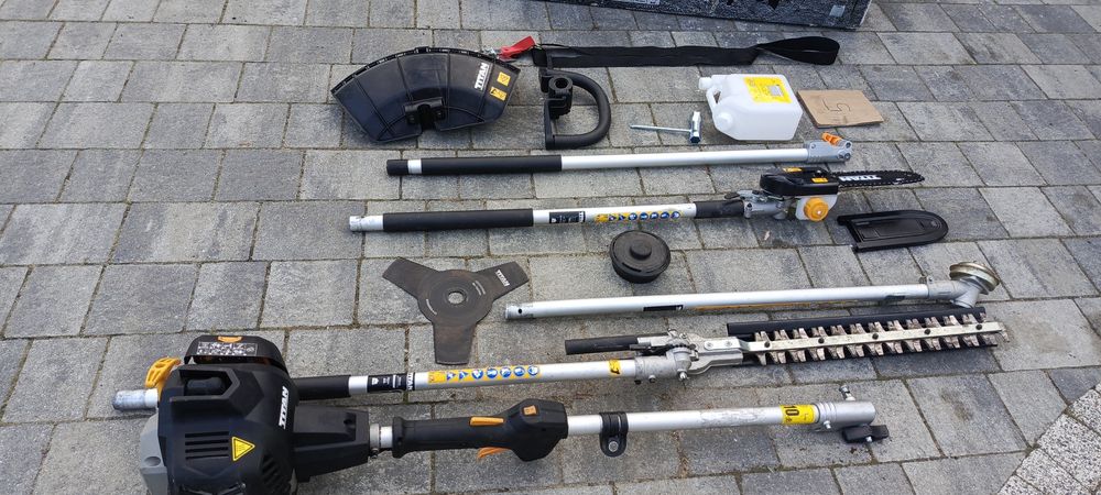 Titan 5w1 spalinowe nożyce do żywopłotu okrzesywarka podkaszarka piła