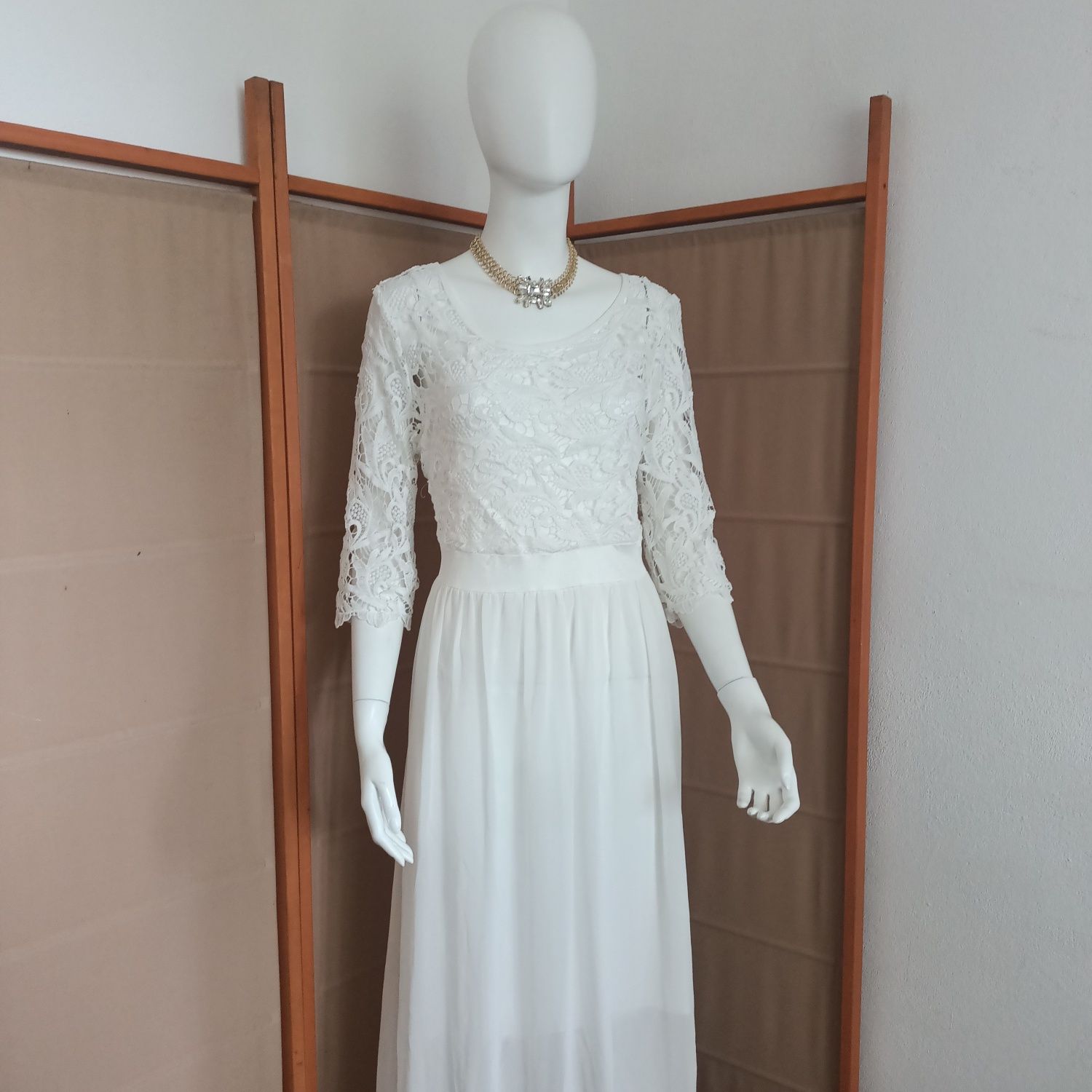 Suknia ślubna plus płaszcz r.42