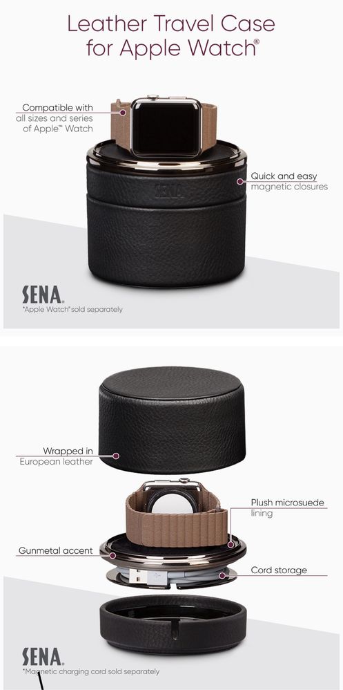 SENA Leather Watch Travel Case для Apple Watch (гарний подарунок)