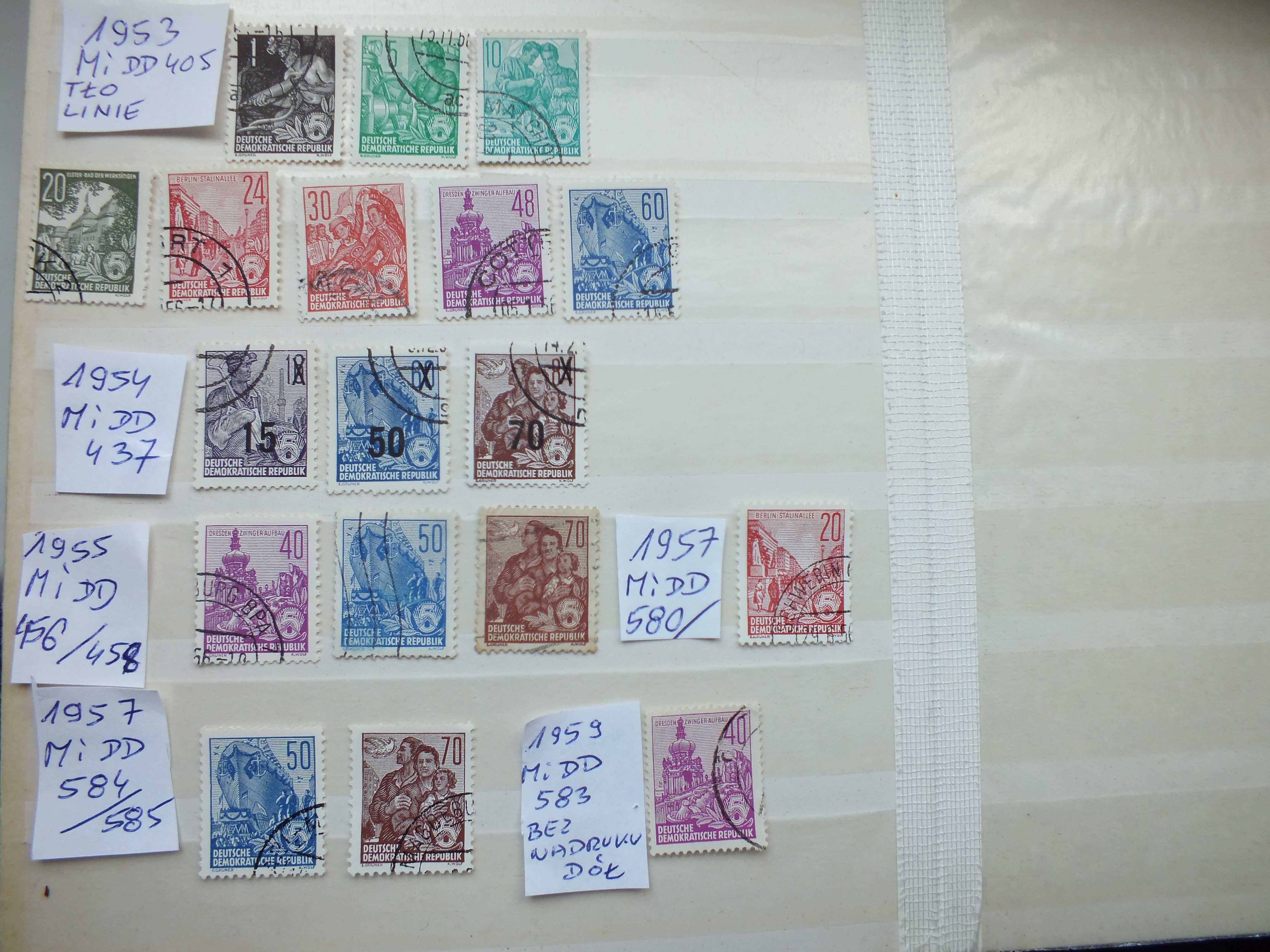 18szt. znaczki z serii Mi405 linie Niemcy 1953 /1959 DDR kasowane NRD