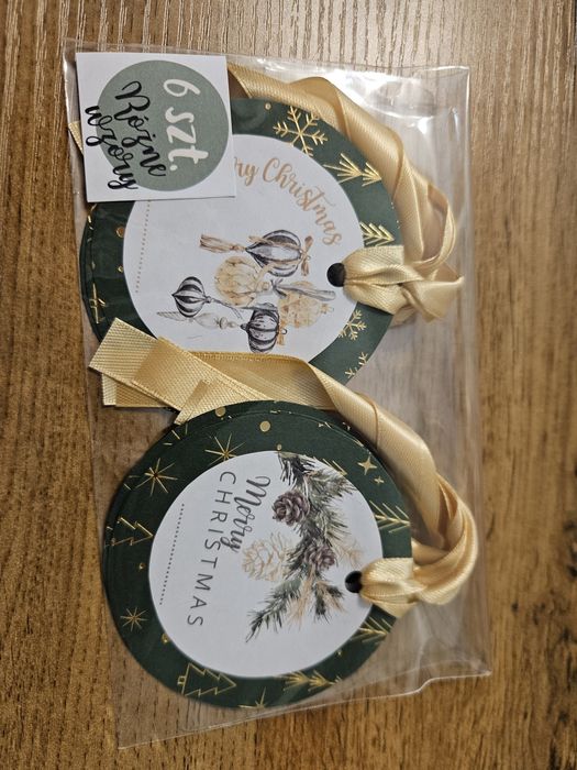 Świąteczne zawieszki, bileciki, karneciki bożonarodzeniowe