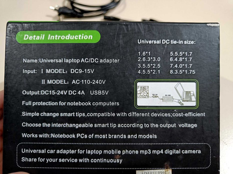 Універсальний зарядний пристрій для ноутбуків 120W