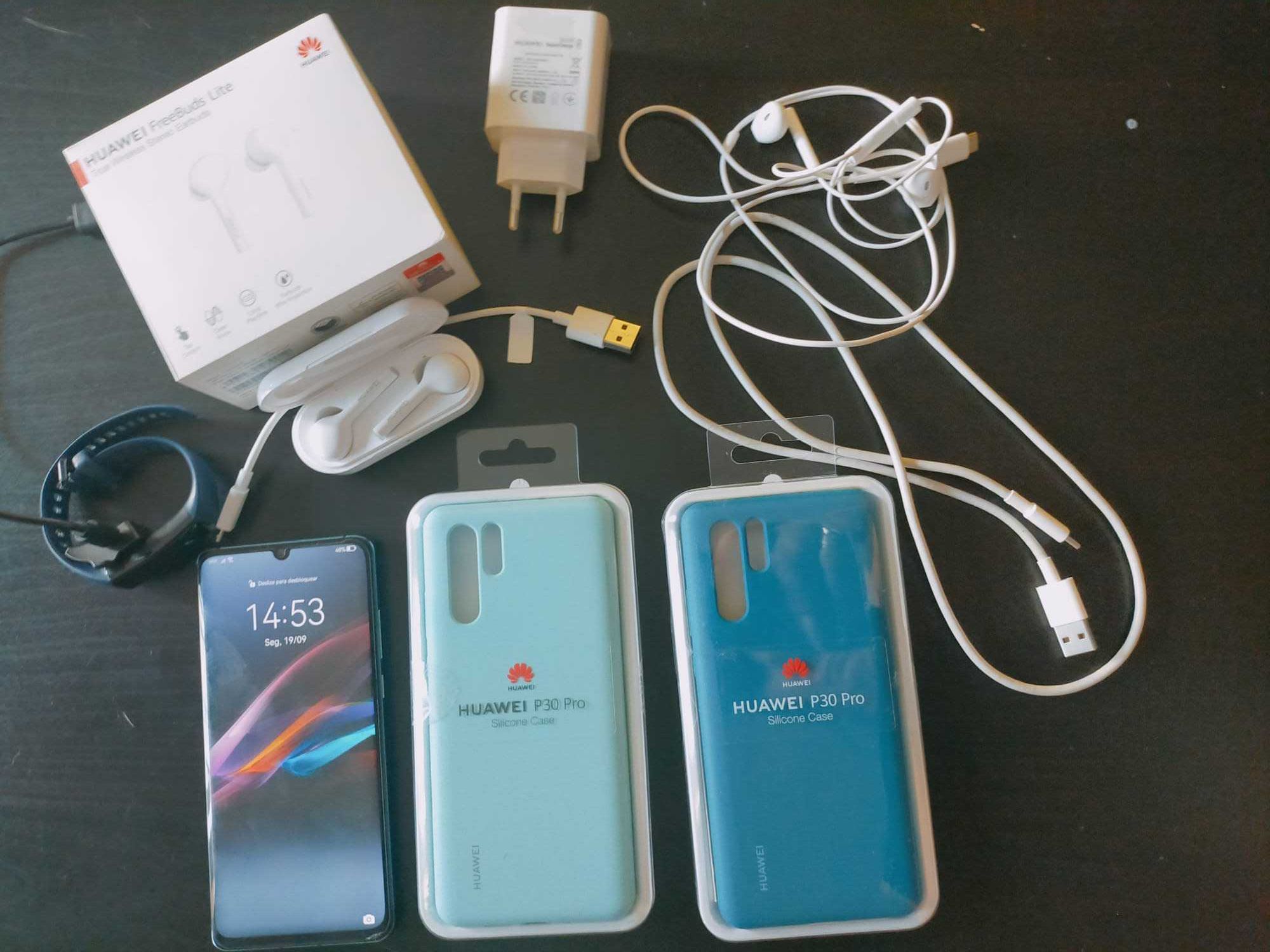 Huawei P30 PRO AURORA + Huawei FREEBUDS LITE + Acessórios