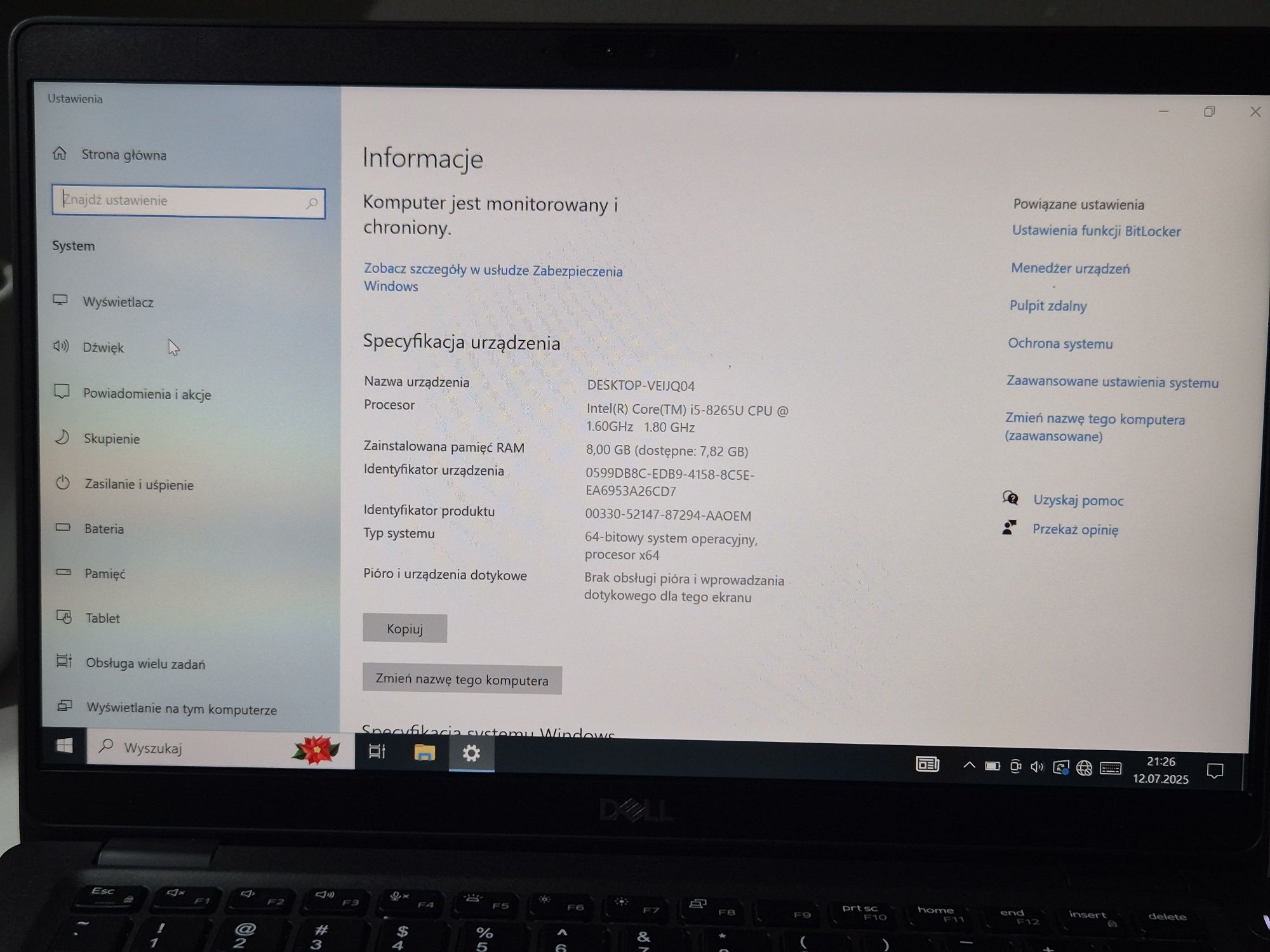 DELL Latitude 5300 i5-8265u SSD256GB