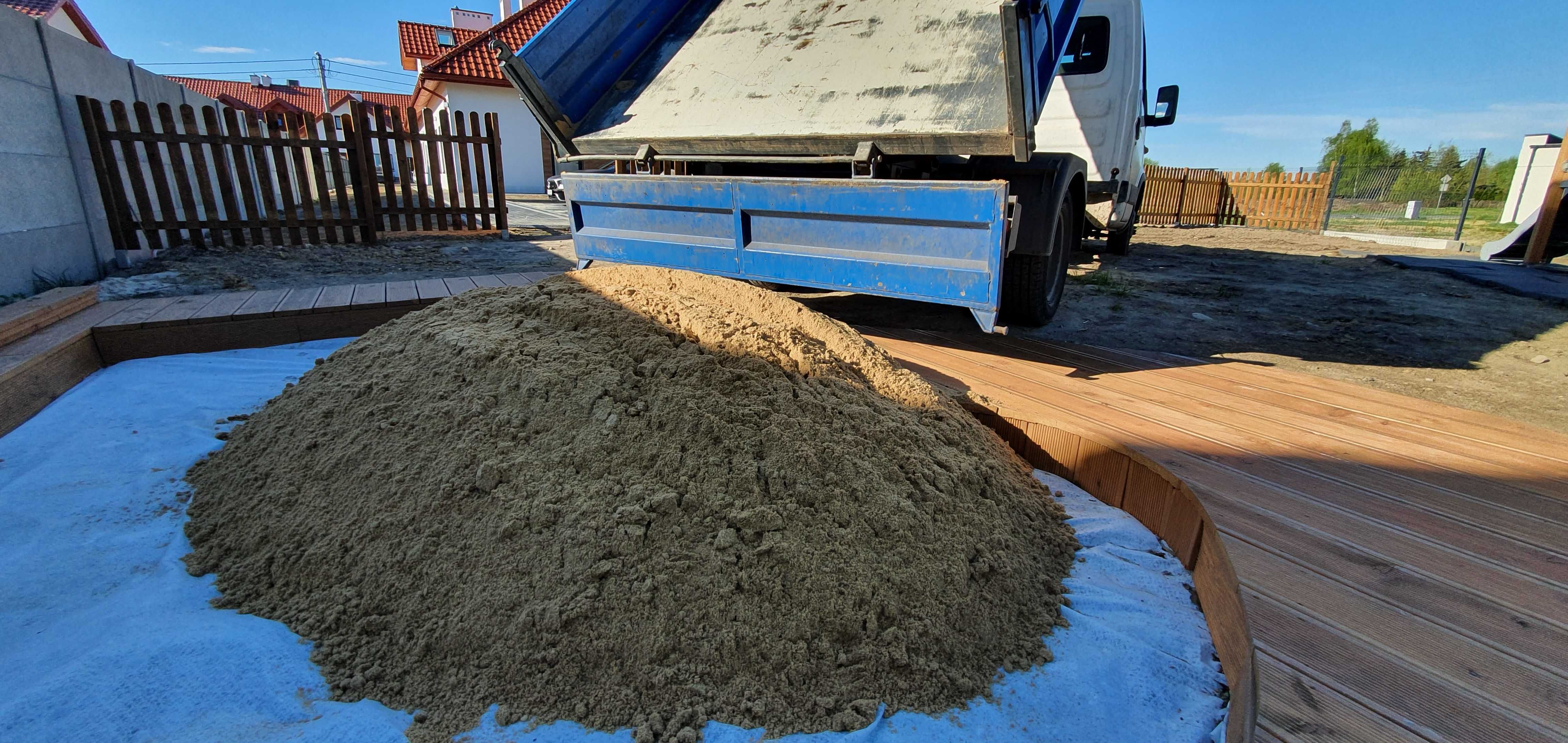 Piasek do piaskownic, piasek z atestem, piasek płukany, wywrotka 3,5 t