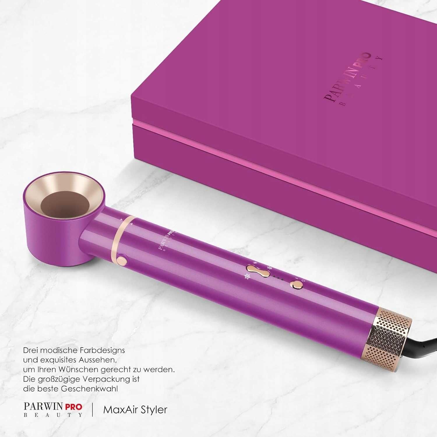 Suszarka-lokówka 5w1 MaxAIR Styler-jonowa, PARWIN PRO BEAUTY różowa
