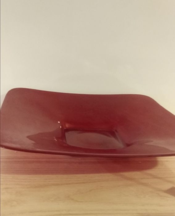 Czerwona patera taca misa IKEA szkło czerwona